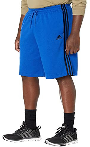 adidas Men's Standard Essentials Fleece 3-Stripes Shorts, Team Royal Blue/Black, Small