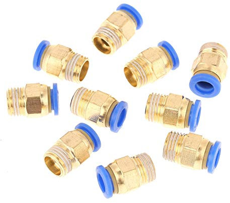 Raccordi ad Aria Rapido Pneumatica, Raccordi rapidi pneumatici, 10 pezzi Adattatore per raccordi pneumatici con connettore rapido pneumatico Filettatura da 8 mm di diametro 1/4BSP Set