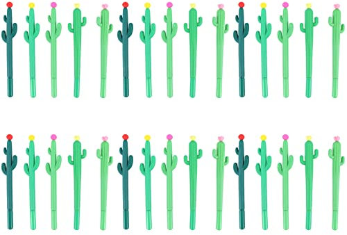Jcevium 30 penne a sfera a forma di cactus, penne a inchiostro gel di cactus, penna da scrittura per ufficio, scuola, casa, scrittura e forniture regalo