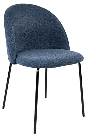 Kick Collection Chaise de Salle à Manger Noa - Bleu - Moderne et de Haute qualité - Tissu structuré en Métal - Disponible dans de Nombreuses Couleurs