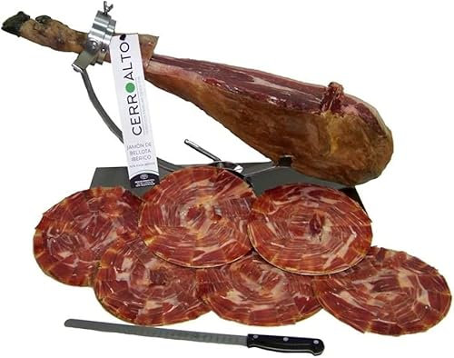 CERROALTO | Teller 100% iberischer Schinken aus Eichelmast PATA NEGRA (Mit einem Messer in Scheiben geschnitten) 100 gr (119 Umschläge)