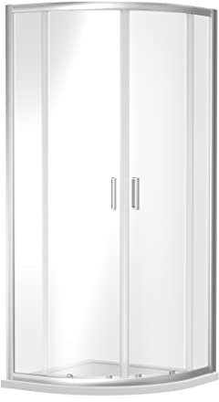 nuie SQU9 Rene Modern Bathroom Reversible 6mm Toughened Safety Glass Quadrant Shower Enclosure, 900mm x 900mm, Chrome