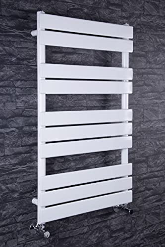 Warmehaus Flat Panel Heated Towel Rail White Bathroom Radiator 1000x600mm