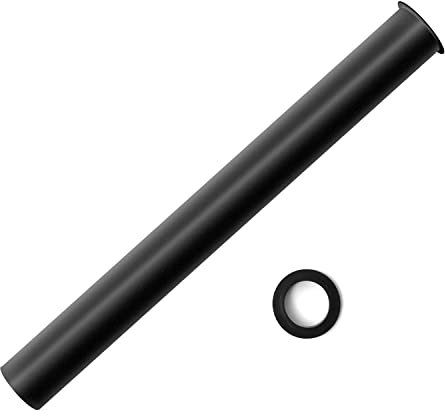 OPERMAXER Flanged Sink Tailpiece 1-1/4 in. OD, 12 inch Brass Extension Tube for Trap, Drain Connections, Siphon Immersion Pipe For Bathroom Under Sink, Matte Black