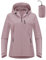 Outdoor Ventures Damen Regenjacke 10000MM Wasserdicht Leichte Gefüttert Packbar Sportjacke Funktionsjacke Atmungsaktiv Fahrrad Jacke mit Kapuze Rosenpulver 2XL