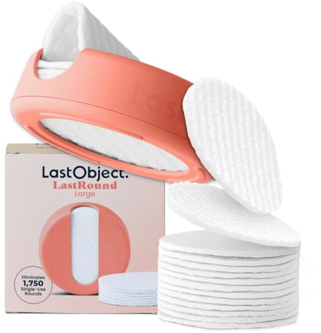 LastRound Reusable Makeup Remover Pads - 7 Washable Eco-Friendly Reusable Cotton Rounds for Face - Sustainable & Soft Cotton Face Pads for Facial Cleansing & Eye Makeup Removal - Travel Storage Case