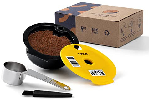 HAILASRE Kaffeekapsel 180ml Wiederbefüllbare Kaffeekapsel für Tassimo ,Wiederverwendbare Refill-Kapsel Kaffeekapsel Kaffeefilter für Tassimo (D)