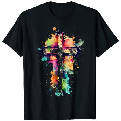 Christliches Kreuz Aquarell T-Shirt