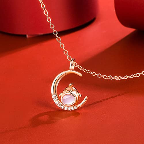 Collier Animal Du Zodiaque Chinois, Chinois Traditionnel 12 Zodiaque Étincelant Diamant Lune Et Pendentif Animal, Beau Cadeau De Bijoux D'Anniversaire Pour Femmes Et Enfants,Coq,Comme Indiqué