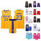 ABRTJCL 2 Pièces Maillot Basketball Enfant/Adulte 2023,Maillot sans Manches + Pantalon Court Enfants/Adulte,Enfants/Adulte Basket Maillots Basketball Jersey et Short Ensemble de Maillot Jaune M
