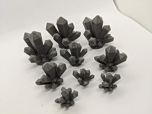 Crystals Pack Set | 28 mm 1/56 Scale Miniature | RPG Tabletop Figure Landscape Modelelling Wargaming Fantasy Diorama Wargames Model Scenery Terrain Scatter Roleplaying 3D Printed Paintable
