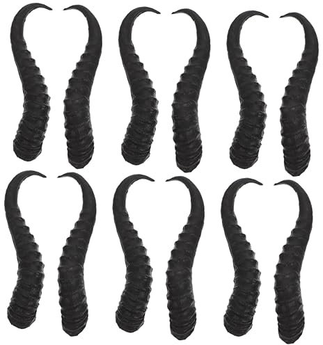 Holibanna 6 Paare Croissant Haarschmuck Selber Machen Haarspangen Aus Teufelshorn Halloween-schafhörner Mädchen-stirnband Diy Einhorn Horn Antilopenhorn Plastik Ziegenhorn Schwarzes Schaf 3d