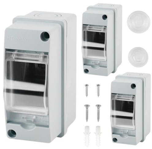 3 Pièces Coffret Boitier Electrique Etanche Exterieur Kit, IP65 Tableaux à Disjoncteurs électriques 2 Modules, pour Utilisation à l'extérieur, Sites Industriels Boitier de Jonction