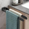 Dvocel Porte-serviettes double en acier inoxydable noir mat pour salle de bain et cuisine