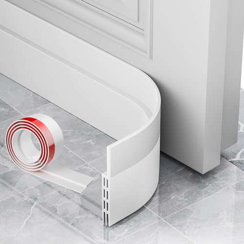 AOTUAO Boudin de Porte Isolant Froid, 100 X 5 CM Bas de Porte Isolant anti Froid, Boudin de Porte, Bas de Porte, Boudin Porte Idéal pour Anti le Bruit Humidité Poussière Cafard Insectes (Blanc)