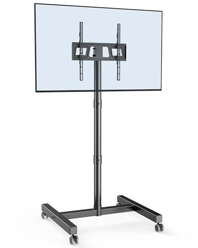 Supporto TV da Pavimento, FORGING MOUNT Porta TV con Ruote per Schermi Plasma/LCD/LED 23-60 Pollici, Carrello Staffa Porta Mobile Supporto TV Fino a 40kg, Max VESA 400 x 400mm