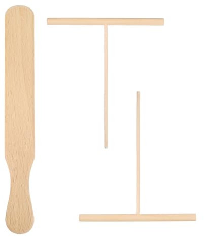 PLKSEI 3 Stk Crepe Teigverteiler Crepes-Verteiler aus Buchenholz 15 cm Crepes Verteiler Set und 30cm Wender crepes maker zubehör für Crepes Galettes Verteilt Den Teig Hauchdünn Gleichmäßig