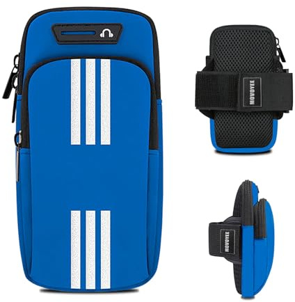 MOVOYEE Brassard de téléphone portable pour iPhone 15 14 13 12 11 Pro Max Xs Xr X 8 7 6 Plus SE Mini Samsung Galaxy Ultra Note Airpods Pochette pour femmes, hommes et enfants, sac de course à pied