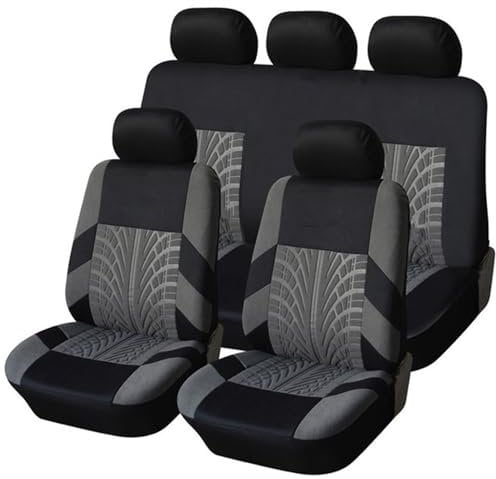 JPDEDIAN Car Seat Cover for Citroen C4 Cactus Universal Full Set Seat Cover Waterproof, Easy to Fit, for All Vehicles, grey