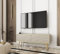 3E 3xE living.com TV- Schrank mit Lamellen in Beige mit goldenen Beinen, D: L: 135 cm, H: 53 cm, T: 32 cm