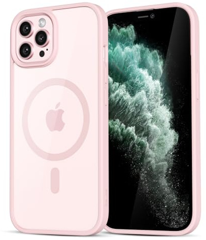 LoeoeL for iPhone 11 Pro Max Case Clear Mag Safe, Ultra Thin Slim Cover Magnetic Compatible with Magsafe Phone Case for Women Men Girl, Cute Soft TPU Silicone & Transparent Hard Plastic, Light Pink