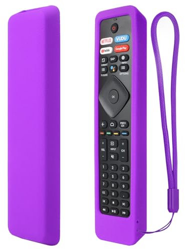 YiBiChin Protective Remote Case ONLY for Philips Android TV Remote Control RF402A-V14 NH800UP URMT47CND0 BT800 URMT26RST004, Remote Cover Shockproof, Anti-Slip - Purple,But Glow White in The Dark