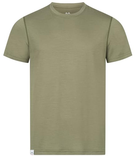 Alpenwert® Merino Shirt Herren [Made IN Portugal] perfektes Wandershirt Wander Tshirt aus Merinowolle Tshirt für Sport, Outdoor, Funktionsshirt (DE/NL/SE/PL, XL, Regular, Regular, Grün)
