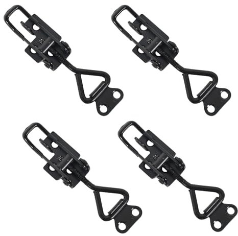 4 Toggle Latches and Catches - Heavy Duty Metal Toggle Clamp,Adjustable Toggle Clamp,Metal Toggle Latch Quick Release Latch Clamps 100kg/220lbs for Cabinet Boxes