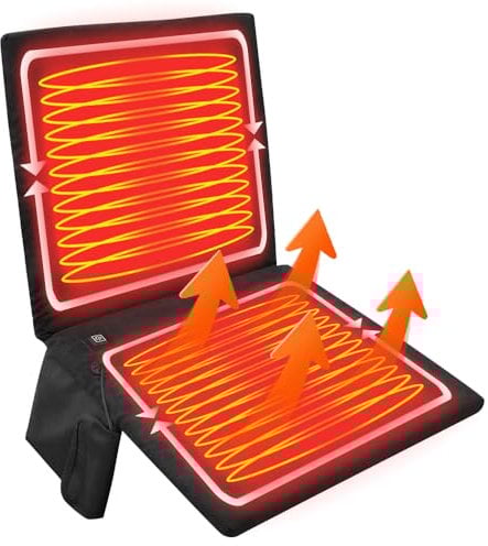 NAVESO Elektrisch Beheiztes Sitzkissen, Stadion Sitzkissen Beheizt, Tragbares USB Heizkissen, 3 Heizmodi, Heating Pad, Wärmekissen Elektrisch, Heizkissen Rücken für Outdoor Bleicher, Camping, Angeln