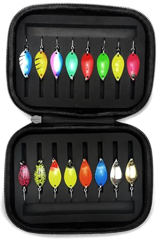 Angelköder-Set Mit, 16 Piezas Kunstköder Spinner Blinker, Blinker Angeln Set, Angelköder, Fishing Forellen Spoon Set, Angelköder Set, Für Salzwasser Und Süsswasser Für Hecht, Zander, Barsch, Forelle