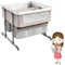 Mixtric Baby-Beistellbett, Babybett Für Zwillinge, Kinderbett Mit Aufbewahrungskorb, Tragbares Babybett Mit Stubenwagen, Babys Von 1 Bis 36 Monaten,C