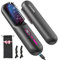Kabellose Glättbürste Für Unterwegs, Negative Ionen Haarglätter Bürste,Tragbar bürste mit Wiederaufladbare 9600mAh Batterie,Mini Gglättbürste Kabellos für Frauen,Anti-Verbrühung (Dunkelgrau)