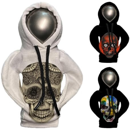 Generisch 3x Schaltknauf Hoodie, Halloween Totenkopf Auto Schaltknauf Abdeckung Hoodie, Auto Baumwoll-Schalt-Hoodie-Schutz, Schädel Hoodie Für Gangschaltung, Verstellbares Schalthebel-Dekoration