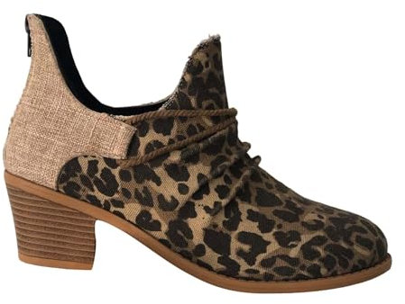 Generico Stivali Cowboy Donna Scarponcini Trekking Donna Stivaletti Corti in Pelle Scamosciata Leopardata alla da Donna Stivaletti Corti con Tacco Grosso da Stivali Gomma Donna Pioggia (Brown, 36)