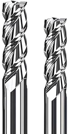 VHM Fräser, Schaftfräser, Alufräser Z=3, polierte Spannut, glat, scharf Ø 1-20 mm für Alu, Kupfer, MDF (4,0 x 12 x 50 - d2=6 mm)