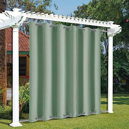 Tenda da doccia impermeabile verde chiaro per interni/esterni, per patio, privacy, tenda da doccia spessa, per veranda, gazebo, 1 pannello (larghezza 210 cm x lunghezza 120 cm)