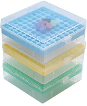 MUHWA 81-Well-Mikroröhrchen-Aufbewahrungsbox, 1,5-2,0-ml-Röhrchen, 3er-Pack