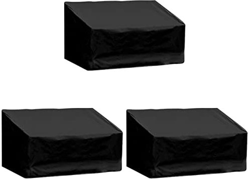 Schutzbezüge für Gartenstuhl, wasserdicht, für Hollywoodschaukel und Picknicktisch, 210D-Oxford-Stoff, Schonbezug für Outdoor-Freizeitmöbel, Schwarz, 3 Stück