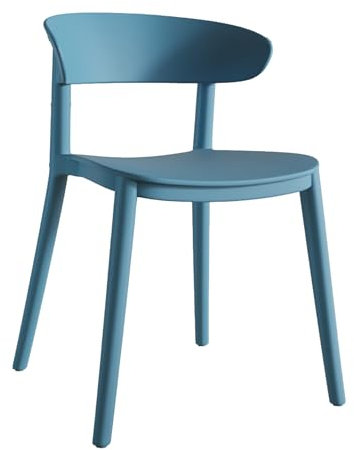 Patio Veranda Möbel 4er Set Stapelstühle Dunkelblau Kunststoff Esszimmerstühle mit Rückenlehne für Innen und Außen Wohnzimmer Home Patio Outdoor Stühle für Garten Deck oder Balkon