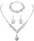 Yolev 3 Stück Brautschmuck Set Silber Schmuck Set Damen Silber Hochzeit Brautschmuck Strass Halskette Dangle Ohrringe Glänzendes Armband Hochzeit Party Braut Brautjungfer Schmuck