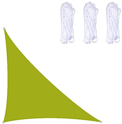 Voile d'ombrage imperméable anti-UV 5 x 5 x 7,1 m Triangle Droit pour Terrasse Jardin Ombrage Tissu Brise-vue pour arrière-cour extérieure