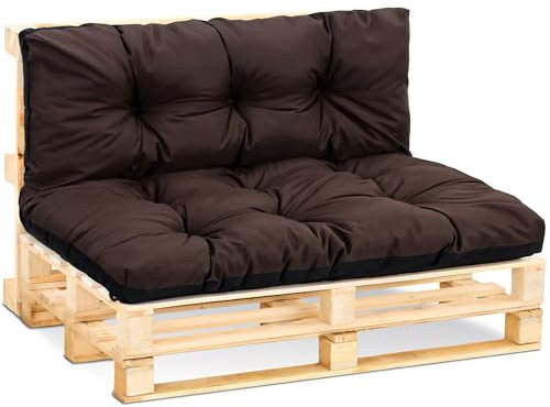 Amazinggirl Palettenkissen Outdoor Kissen Sitzkissen 80 x 120 cm - Auflagen für Paletten Europaletten Palettensofa und Palettenmöbel Palettenpolster Dunkelbraun