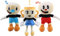 Joyes 3-Teiliges Cuphead-Plüsch-Mugman-Spielpuppenspielzeug, 9,8-Zoll-Abenteuer Ms Chalice Mecup Und Brocup Weiche Gefüllte Plüschtiere, Für Kindergeburtstagsgeschenk