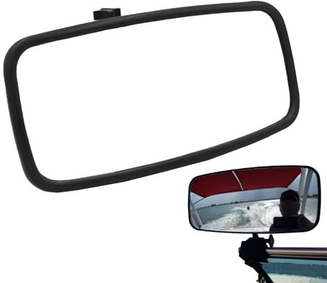 ETUCYNG 33 X 14.6 Cm Marine Rückspiegel Rückspiegel Für Boote Marine RüCkspiegel Heck Ansicht PP Wassersport Konvexer Spiegel Surfen Klemmspiegel Für Motorboote Kajaks