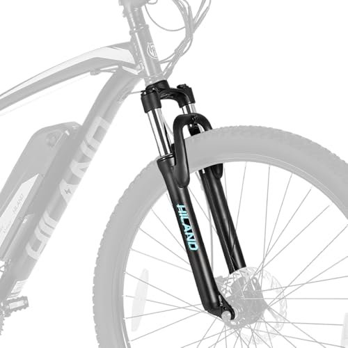 Hiland 26 Zoll Mountainbike Trekking Citybike Federgabel, Scheibenbrems-kompatibel Vordergabel, Fahrrad Stoßdämpfer Vordergabel 003 Schwarz
