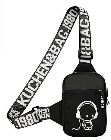 LEXICANMHS Kinder-Bauchtasche, 2 Fächer, Handytasche zum Umhängen | 2 getrennte Reißverschlussfächer für Smartphone, Schlüssel und Karten Kompaktes Format von ca. 17 × 12 × 2 cm