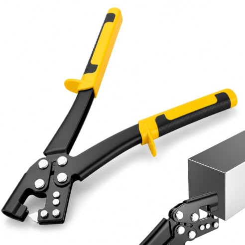 QWORK® Pince à sertir, 300 mm sertisseuse goujon en acier, pour profils métalliques, plaques de plâtre