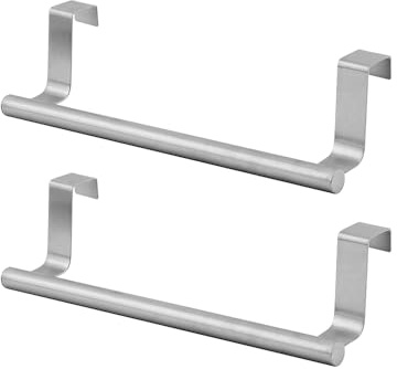 Veehaolu 2PCS Over Door Towel Rail, Stainless Steel No Drilling Holder with Non-Scratch Pad Over Door Towel Rail