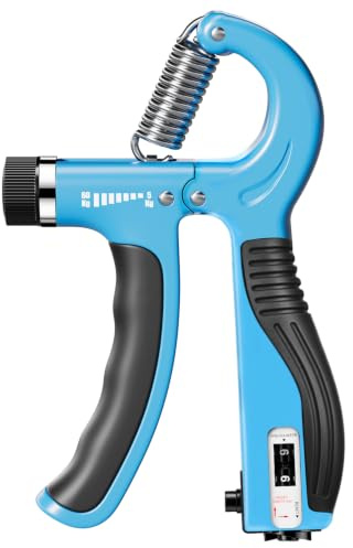Verstellbarer Handgreifer mit Smart Zähler, 5-60 kg Widerstand Grip Krafttrainer für Sport und Fitness