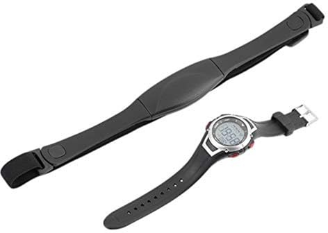 TREWQ 3m Wireless Waterproof Heart Rate Monitor Black Chest Strap Sport Watch Running Diving Watch With Back-light Alarm Clock black